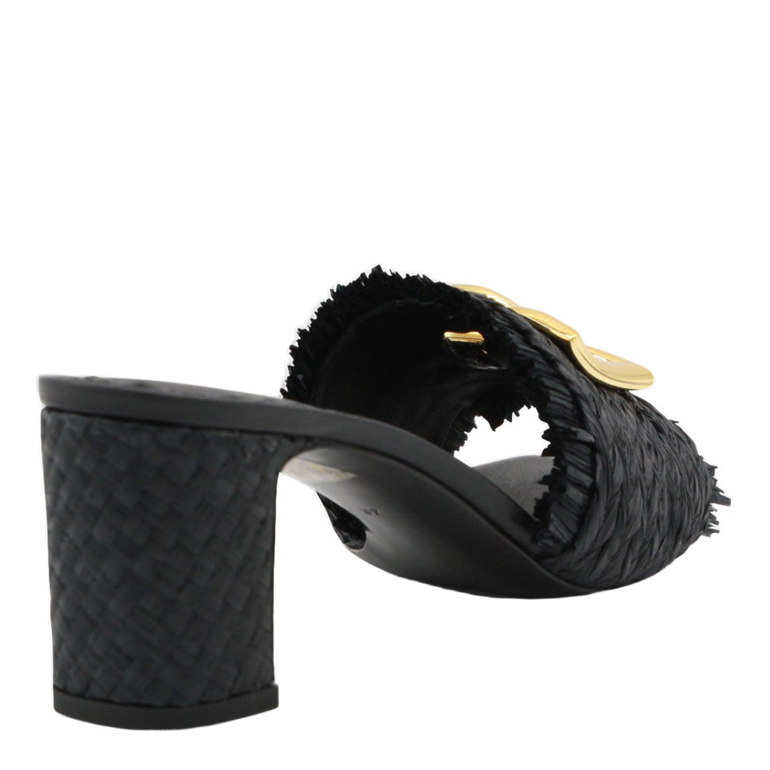 Dolce & Gabbana Open-Toe Black Sandals With Woven Texture