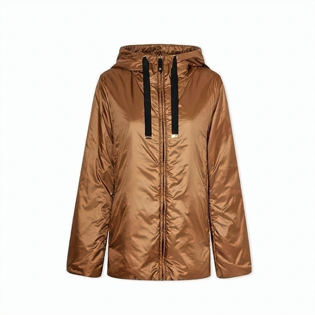 Max Mara Water-Repellent Brown Padded Jacket With Hood