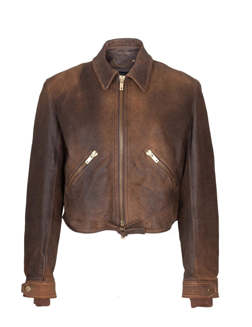 Golden Goose Coffee  Journey Leather Jacket