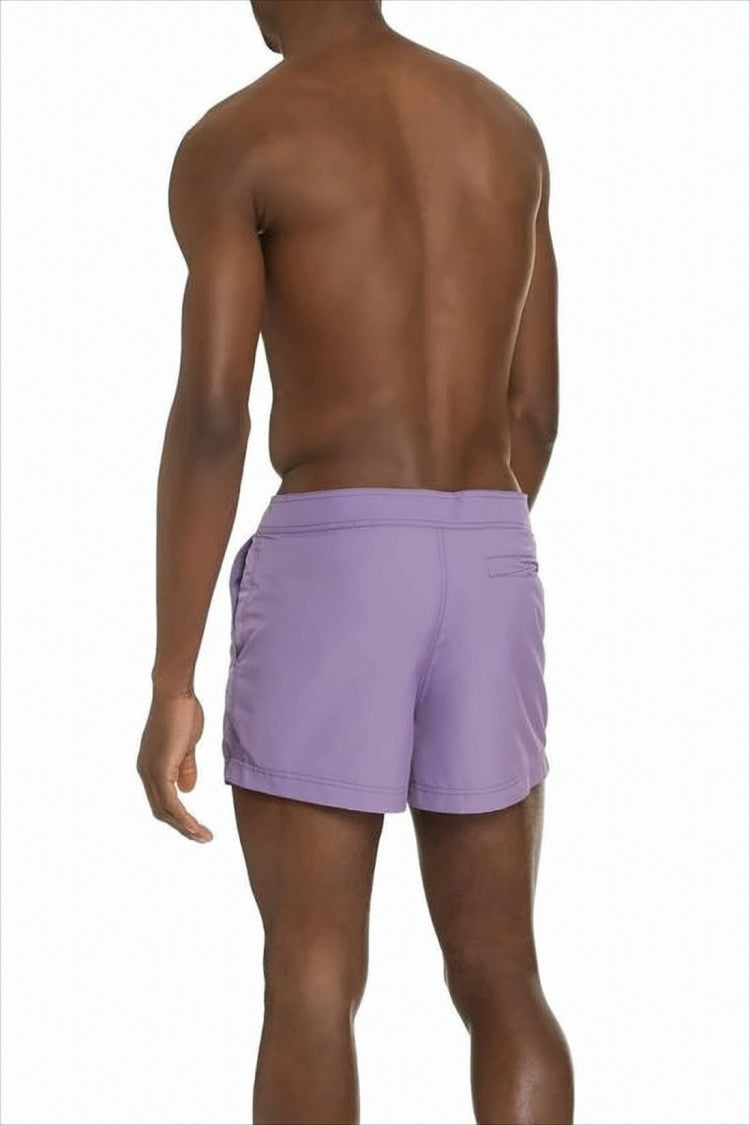 Off-White Tailored Swim Shorts In Soft Lavender With Minimalist Design