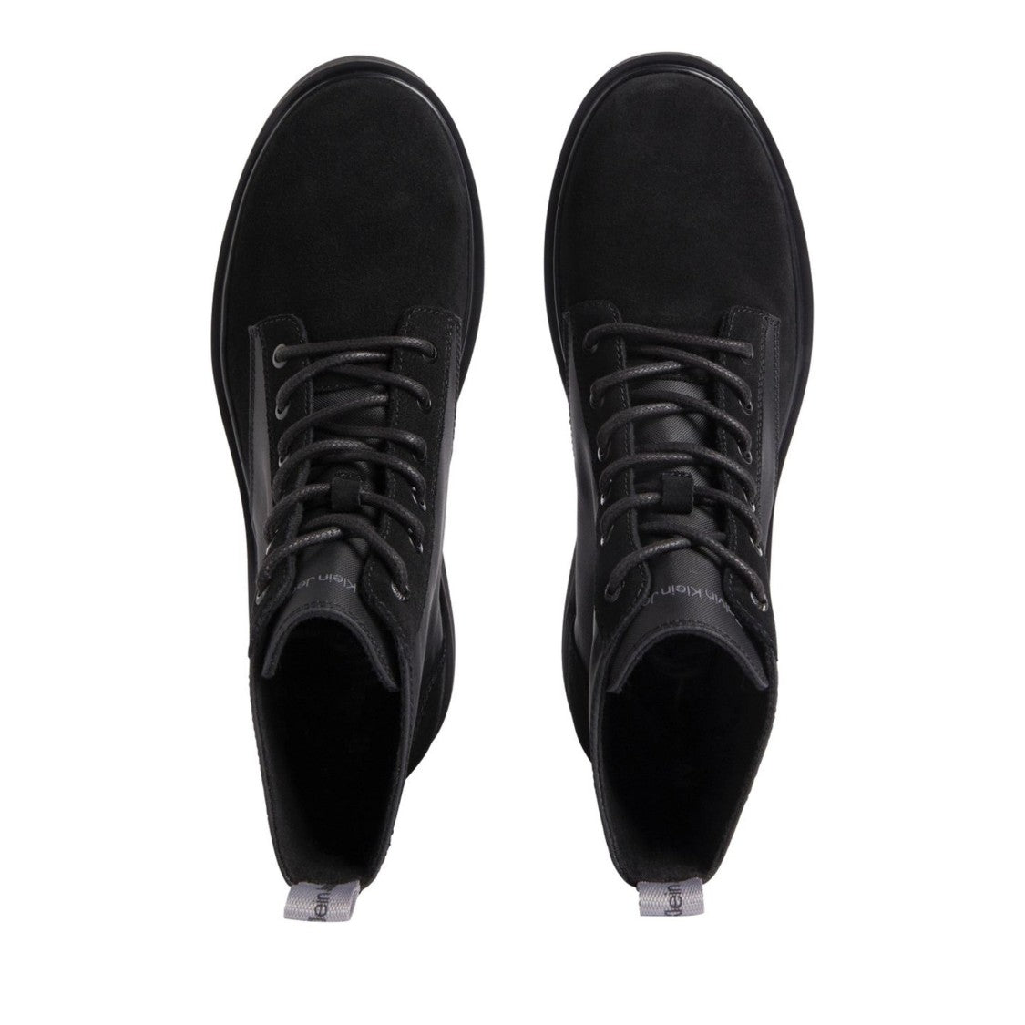 Calvin Klein Jeans Eva Black Smooth Leather-Suede Hiking Boots