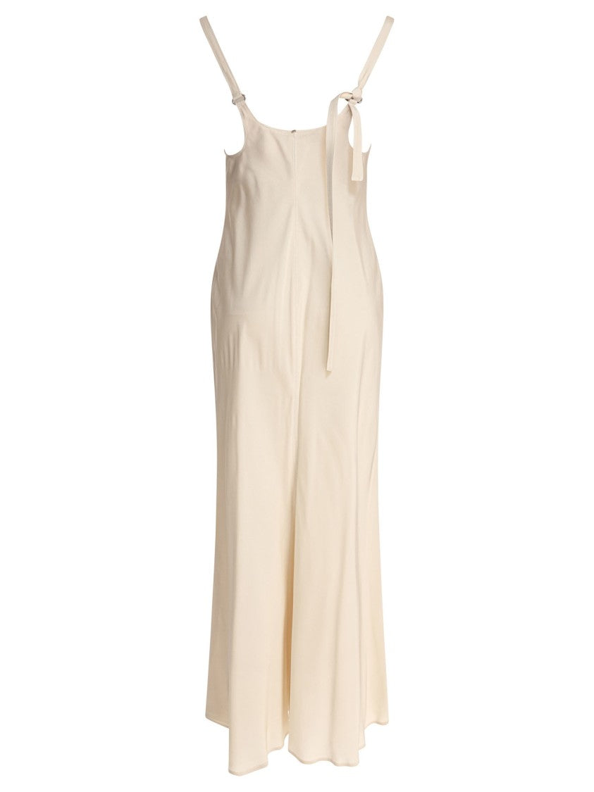 Max Mara Beige Sleeveless Dress With Adjustable Straps