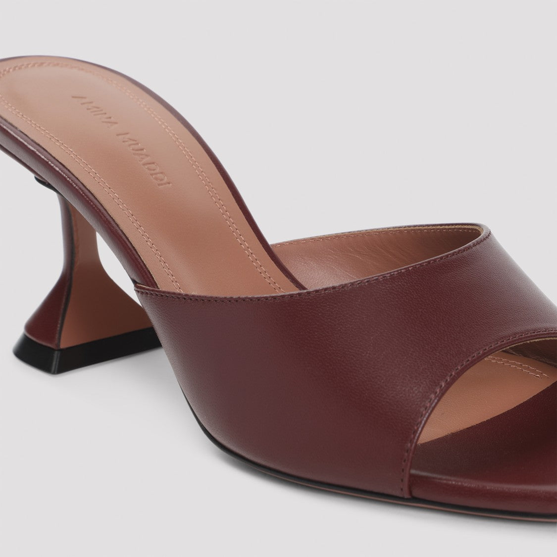 Amina Muaddi Wine Red Nappa Leather Lupita 70 Slippers