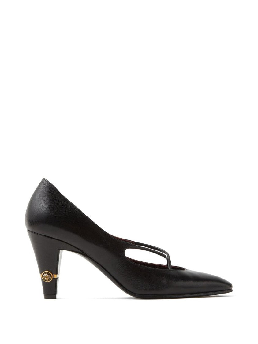 Versace Black Giulietta Leather Medusa Pumps