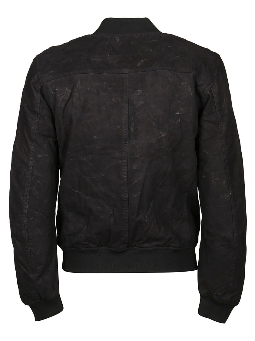 S.W.O.R.D 6.6.44 Leather Textured Bomber Jacket