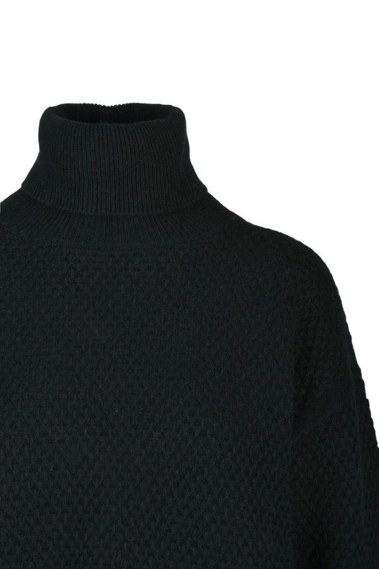 Max Mara Black Cashmere Turtleneck Sweater