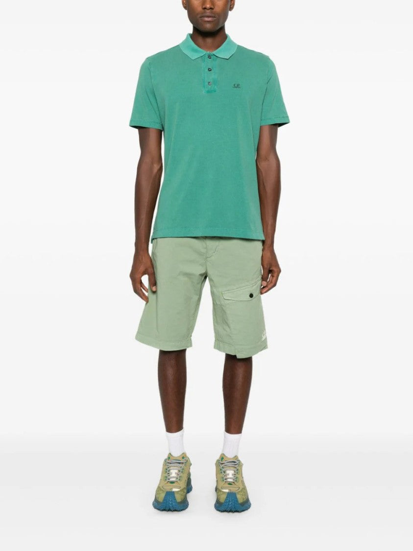 C.P. Company Sage Green Twill Stretch Shorts