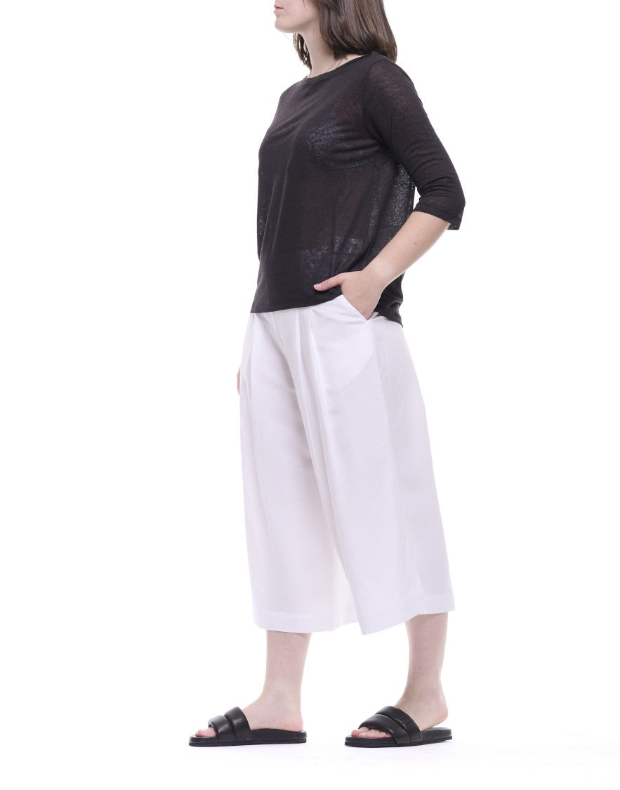 Meimeij Off White Bermuda Cotton Shorts