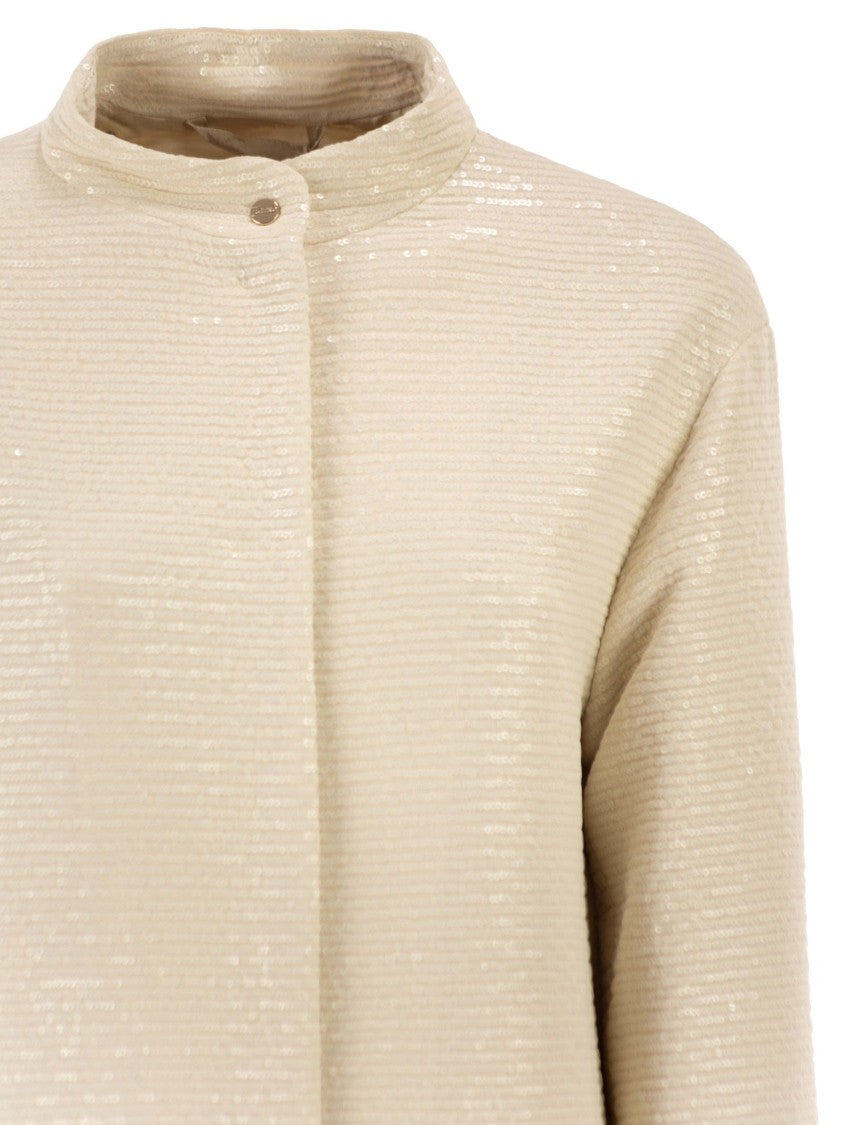 Herno Overcoat With All-Over Sequins