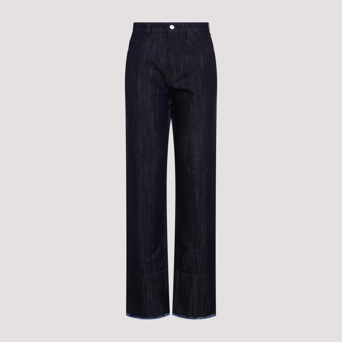 Victoria Beckham Blue Indigo Cotton Cropped High Waist Tapered Jeans