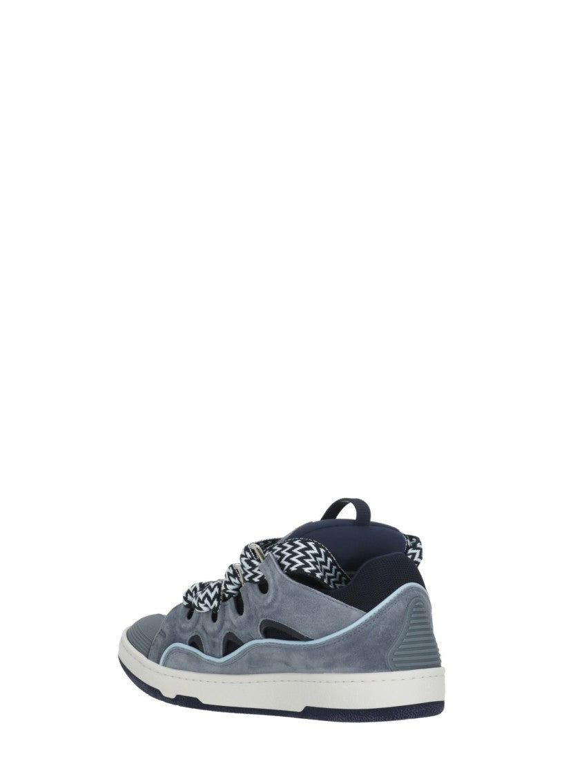 Lanvin Blue Curb Leather Sneakers