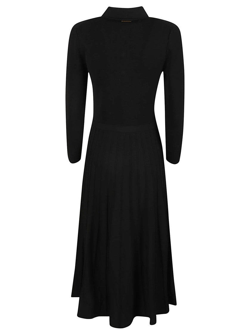 Michael Kors Polo Neck Pleated Recycled Viscose-Blend Midi Dress
