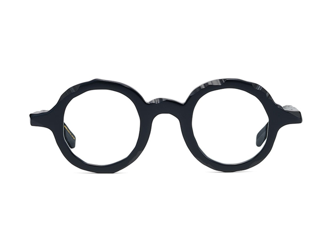 Masahiro Maruyama Black Mm-0067 Faceted Round Acetate Eyeglasses