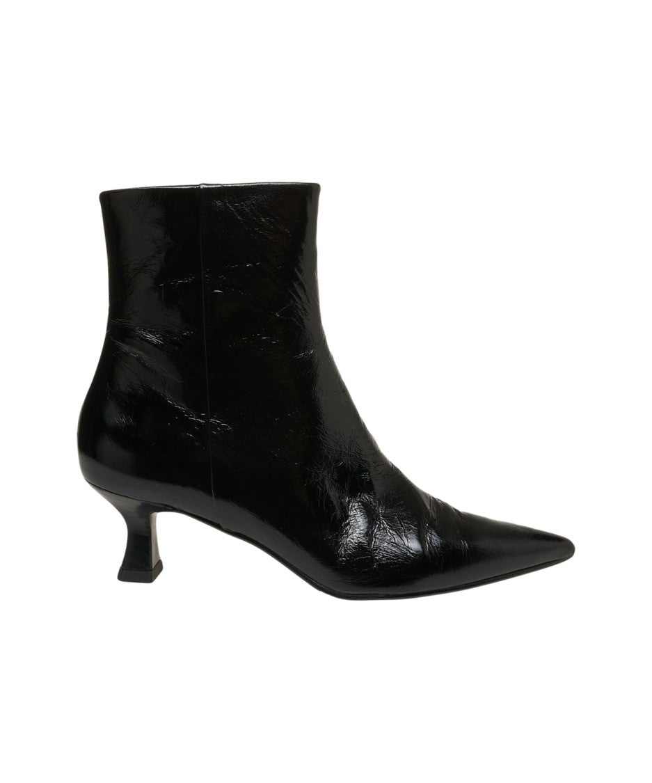 Billi Bi Pointed Toe Ankle Boots With Sculptural Block Heel