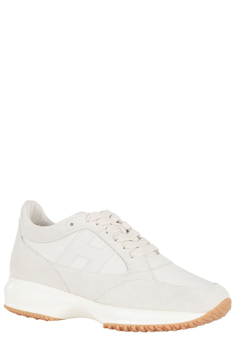 Hogan Cream Interactive Laced Side-Logo Leather Sneakers