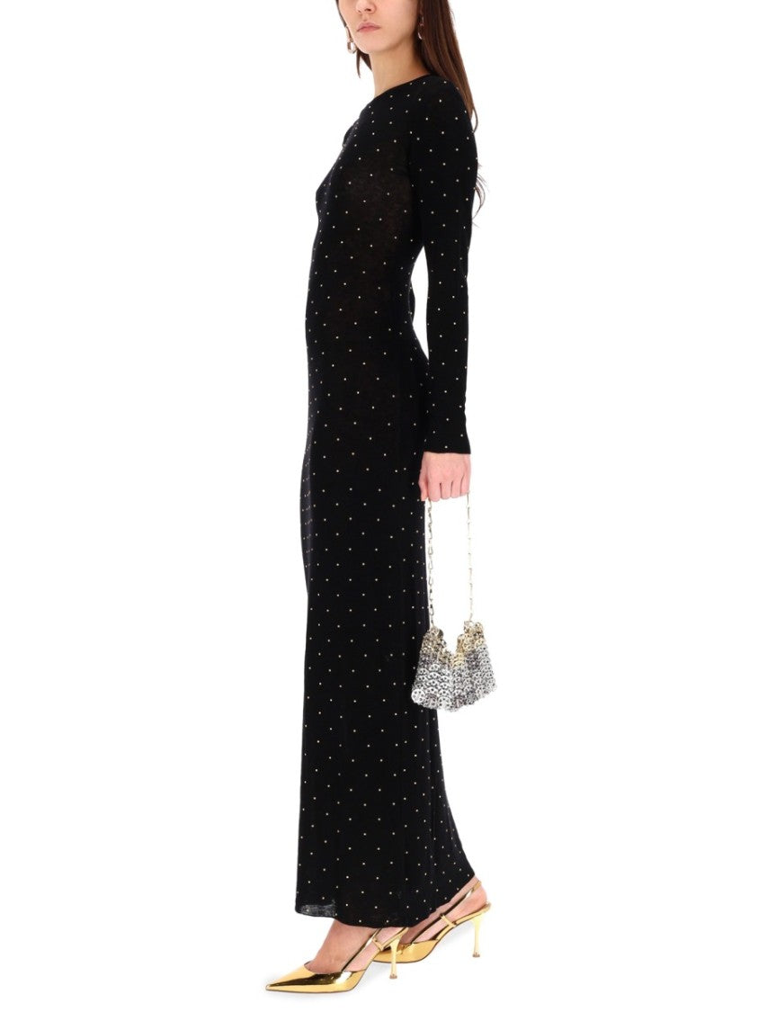 Rabanne Fitted Wool Maxi Dress