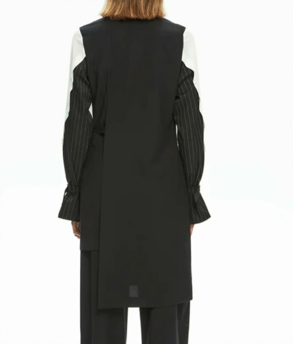 Mlo Asymmetrical Shirt-Sleeves Buckle-Detail Mini Dress