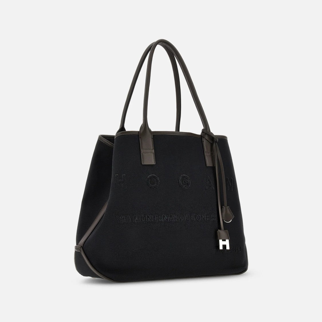 Hogan Trapezoidal Shopper Bag With Leather Accents