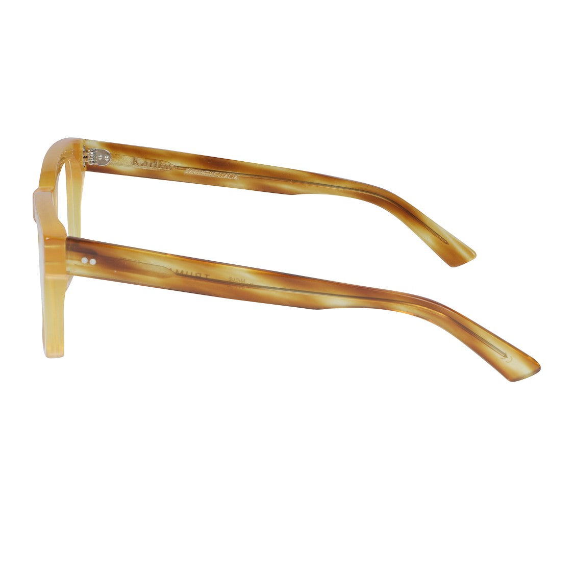 Kador Truman Translucent Amber-Yellow Square Frame Sunglasses With Tortoiseshell Temples