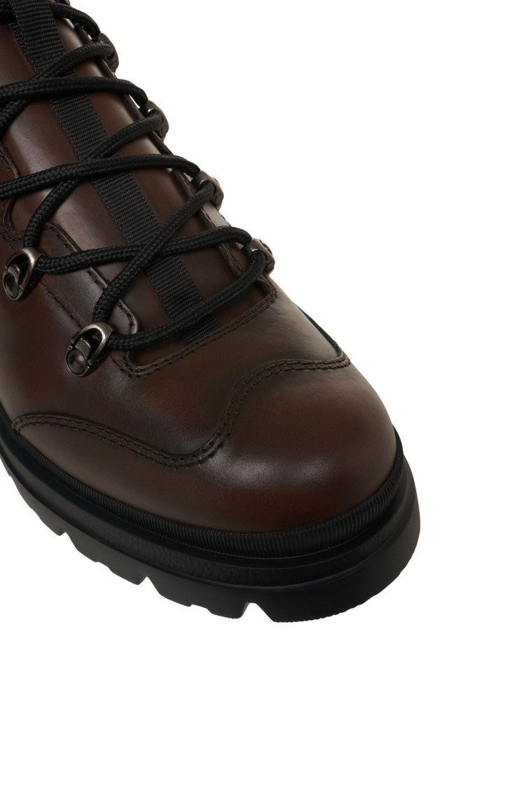 Hogan Smooth Leather Ankle Boots With Sole