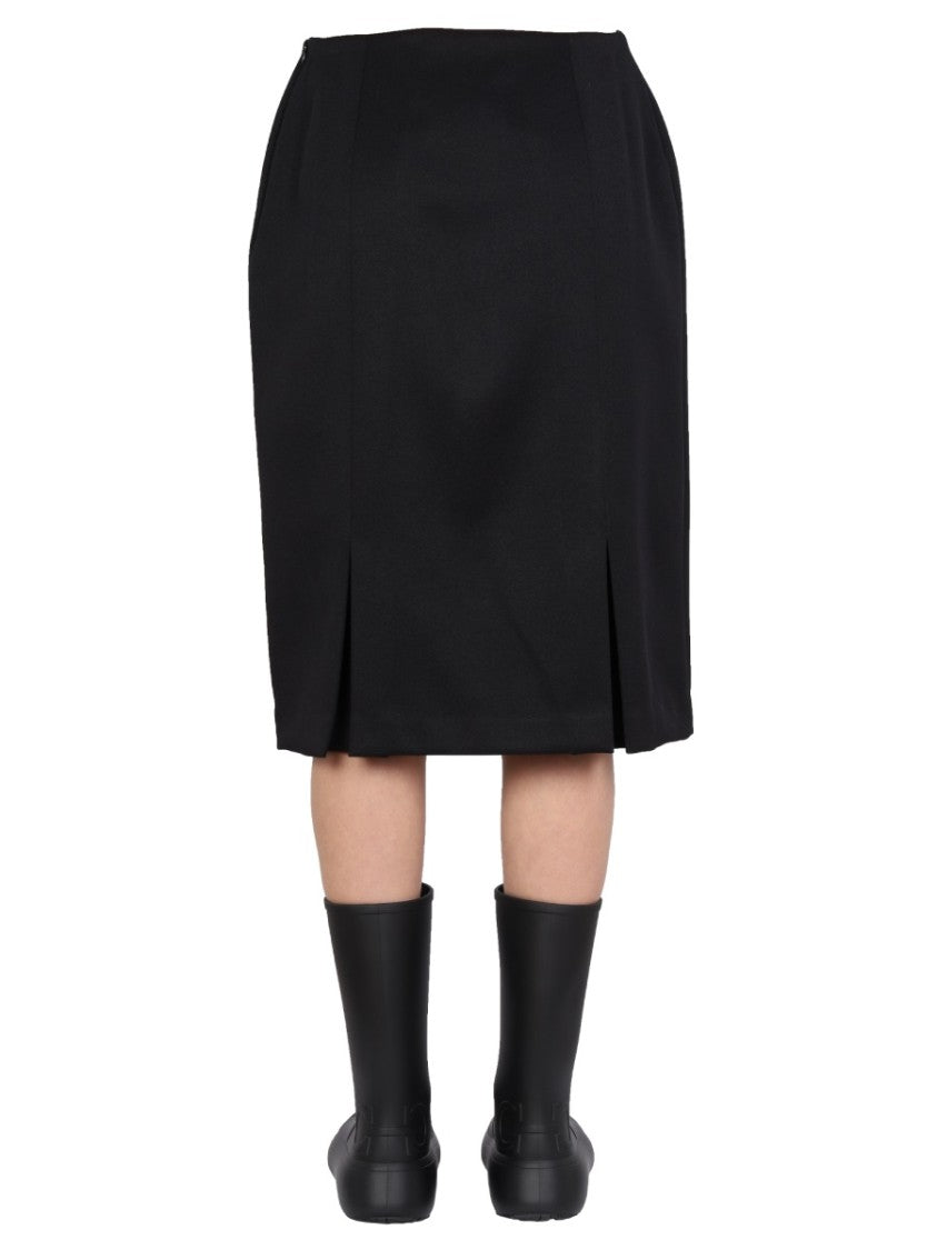 Raf Simons Structured Black Midi Skirt