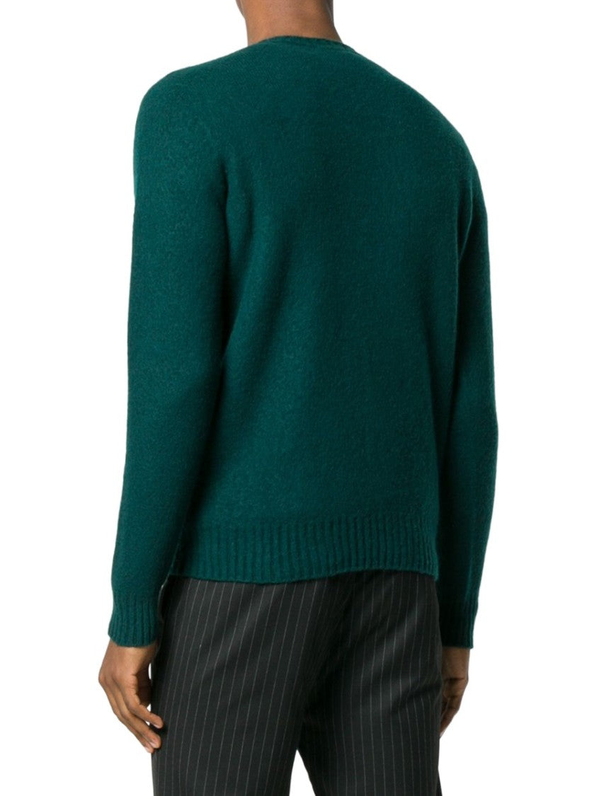 Drumohr Green Crewneck Fuzzy Knit Sweater
