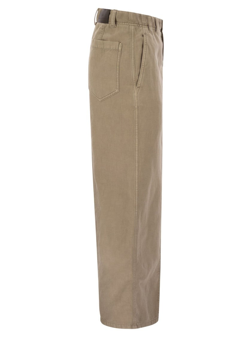 Brunello Cucinelli Chino Skirt In Garment-Dyed Cotton