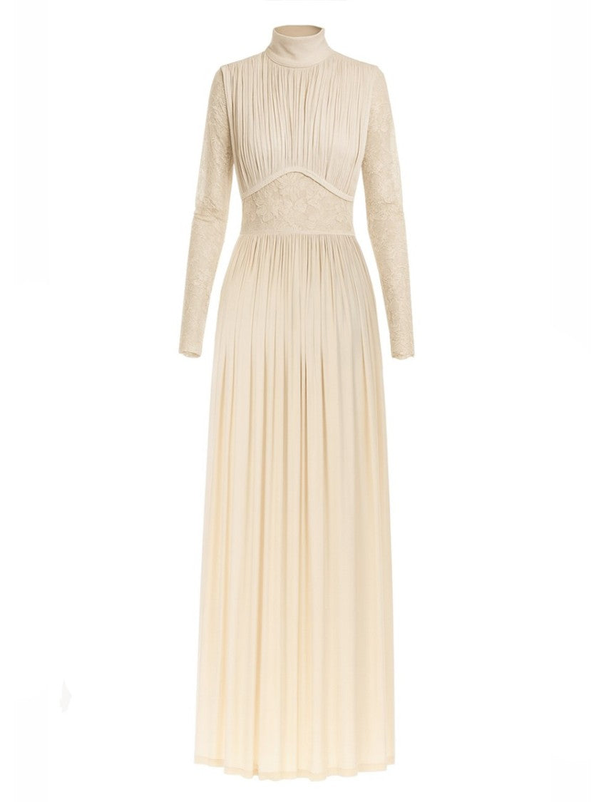 Zimmermann Ivory Rebellion Lace Pleated Maxi Dress