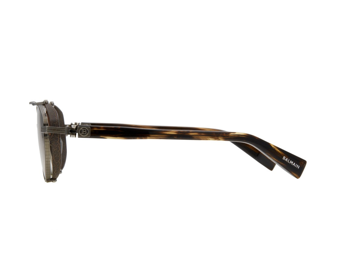 Balmain Brigade - Iv Double Bridge Titanium Geometric Sunglasses