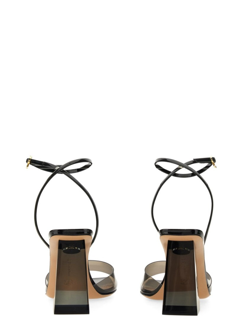 Gianvito Rossi Contemporary Black Sandal With Squared Heel