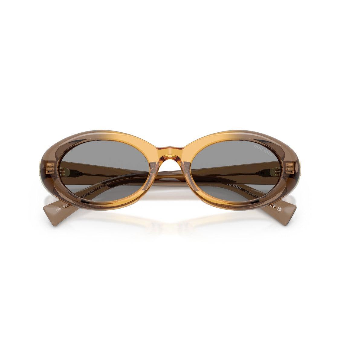 Miu Miu 0Mu B09s Translucent Acetate Oval Sunglasses