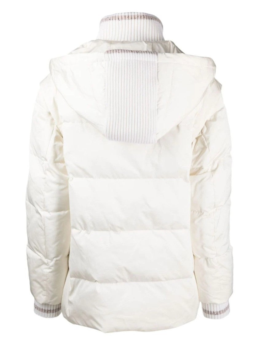 Lorena Antoniazzi Quilted Puffer Jacket With High Ribbed Collar And Hood