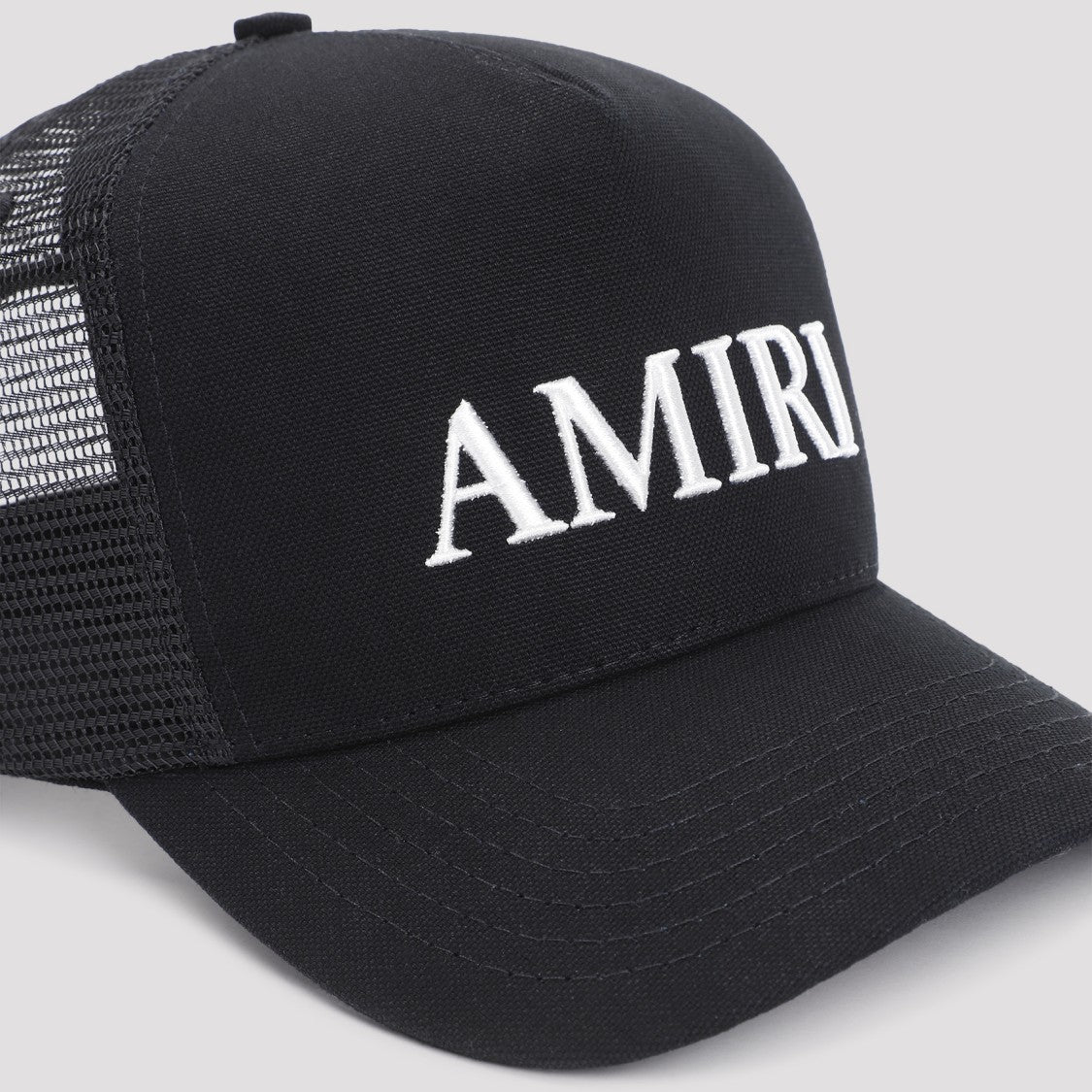 Amiri Cotton Trucker Hat With Embroidered Logo And Mesh Backing