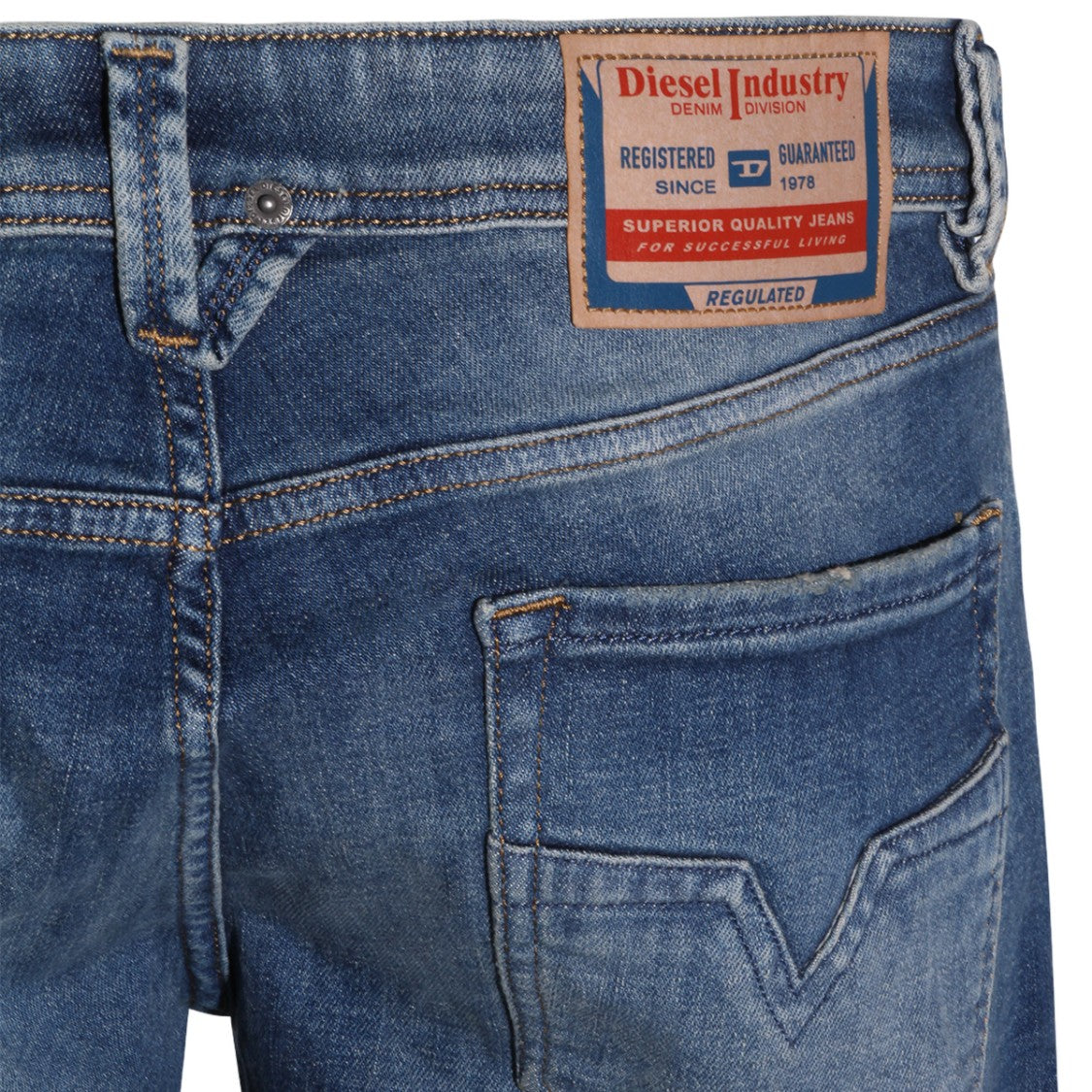 Diesel Straight-Leg Jeans With Medium Blue Wash