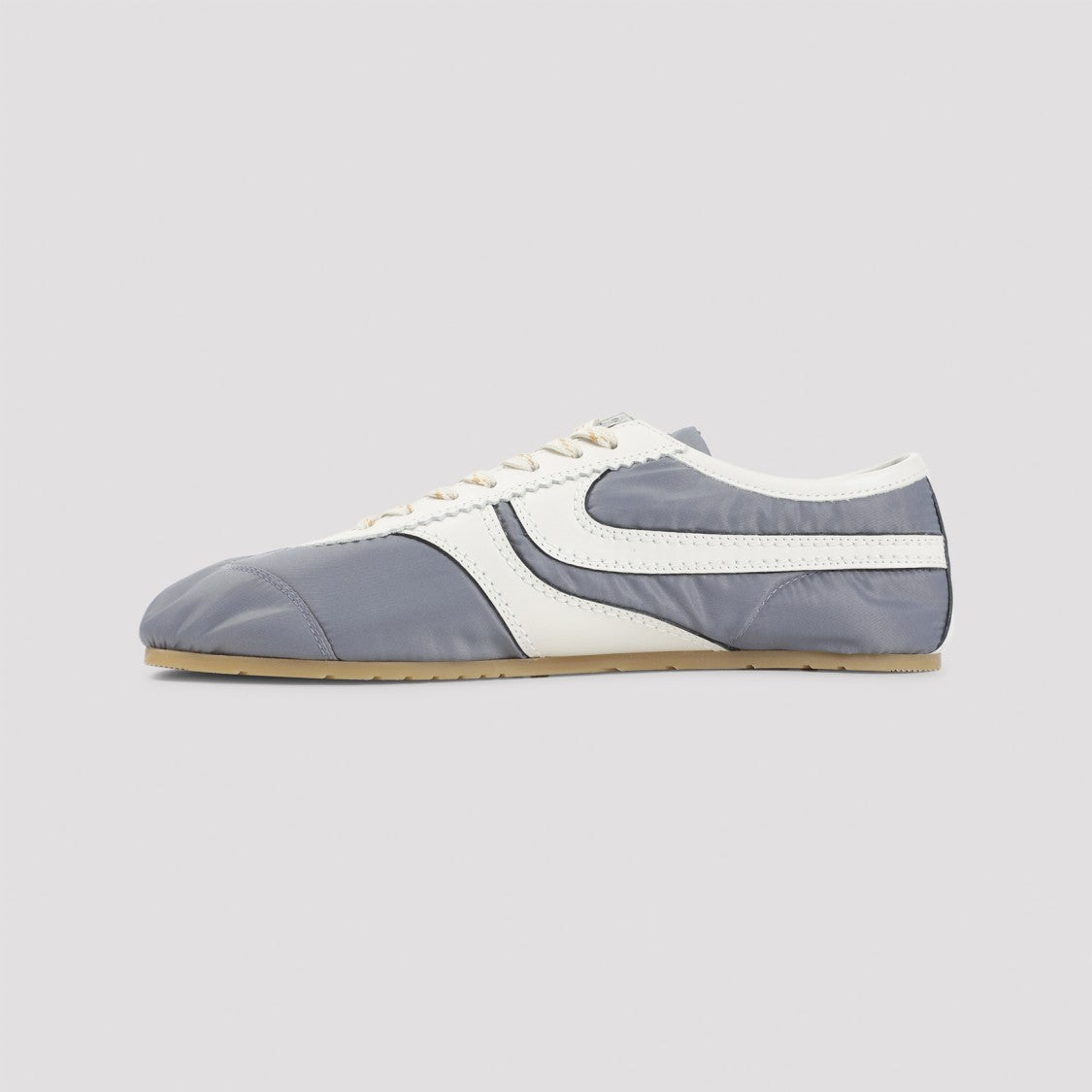 Dries Van Noten Light Blue Round Toe Shoes With Leather Accents
