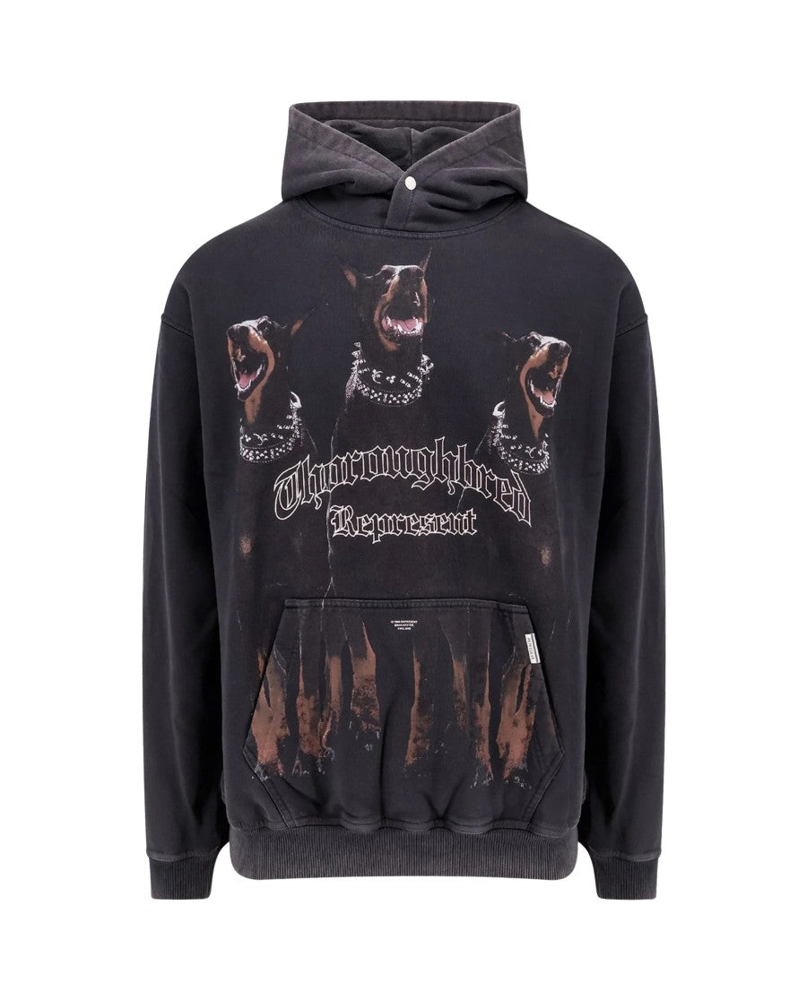 Represent Black Vintage Hoodie