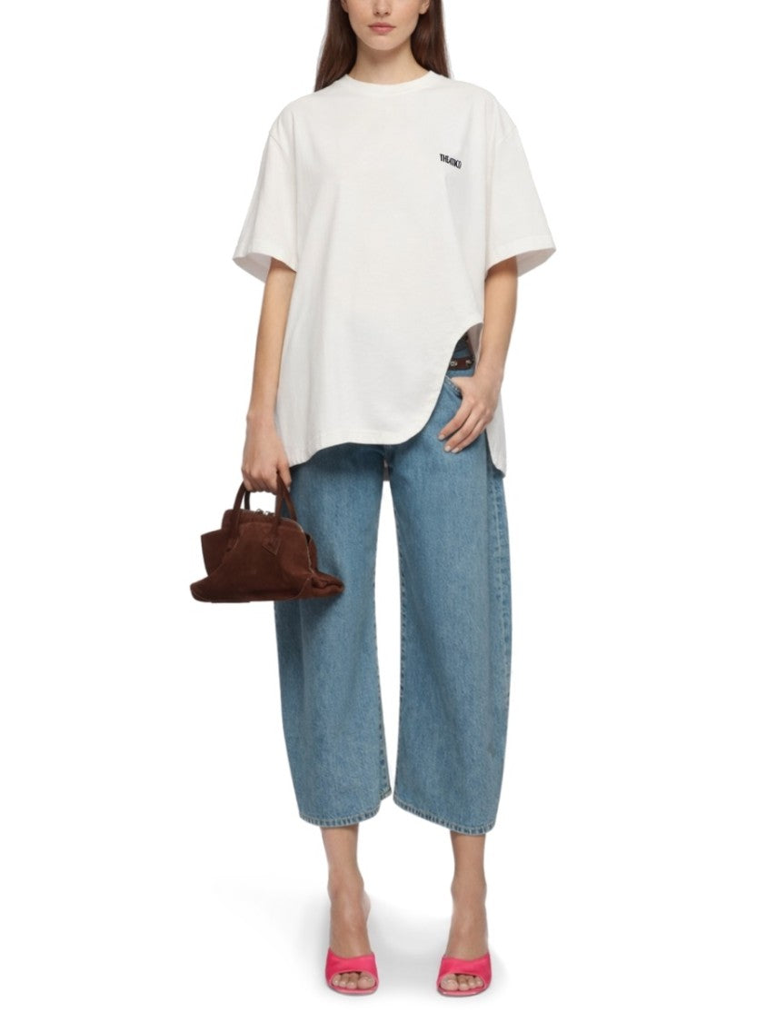 The Attico Logo Cotton Asymmetrical T-Shirt