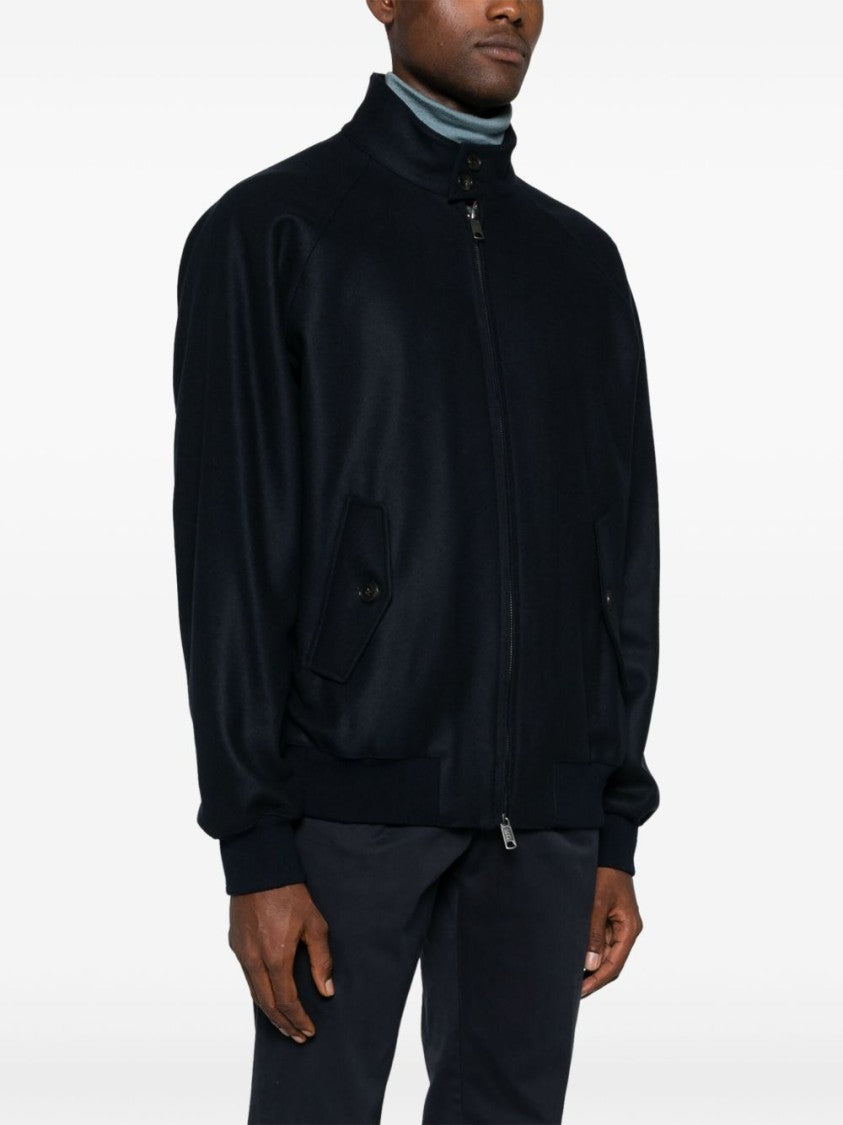 Baracuta Classic Bomber Jacket With Ribbed Detailing