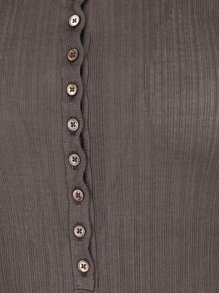 Lemaire Ribbed Textured Bodysuit With Round Neckline