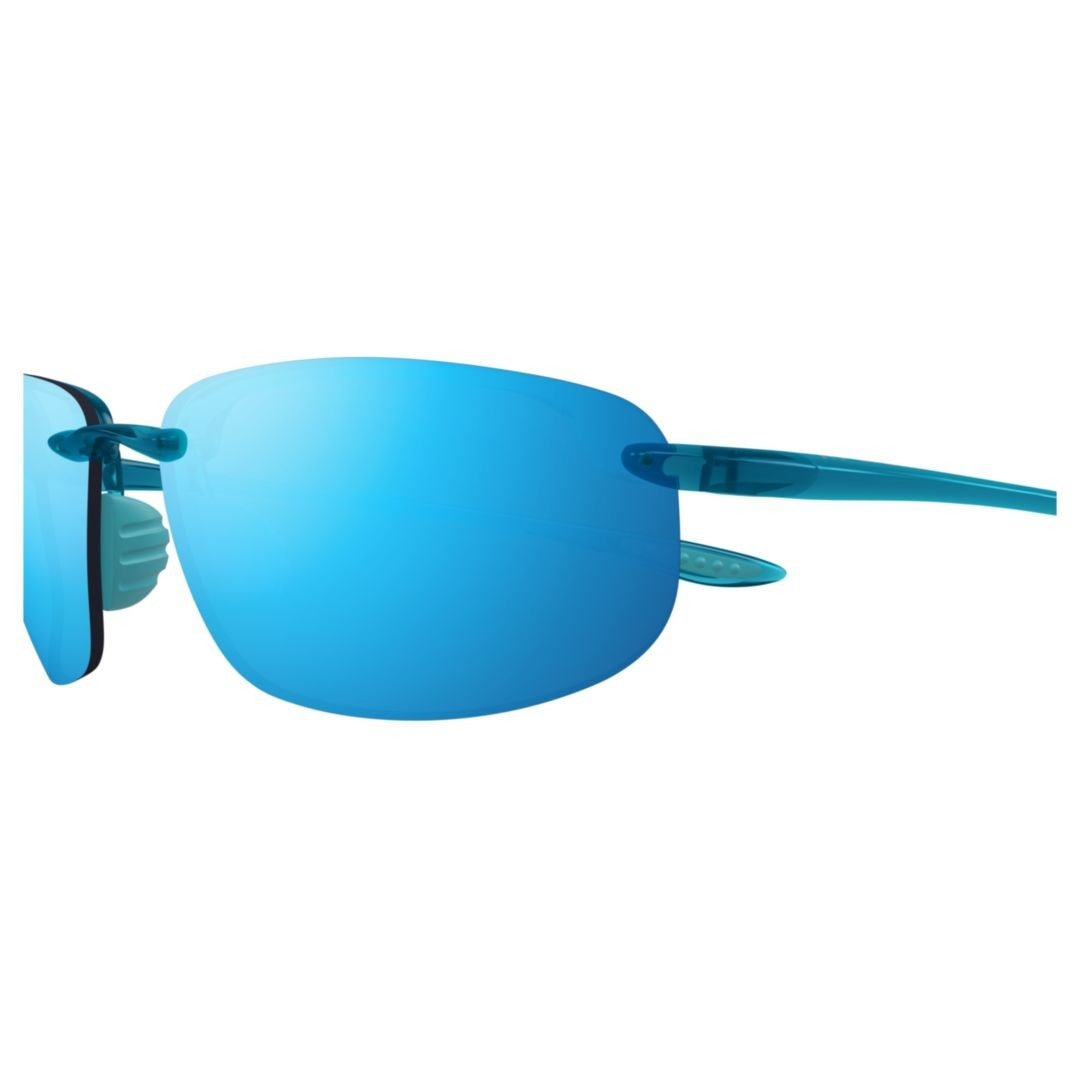 Maui Jim Hookipa Rimless Sunglasses With Vibrant Blue Mirrored Lenses