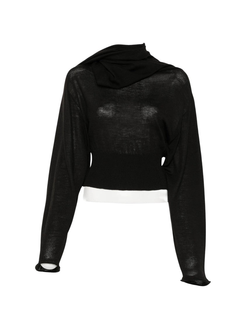 Rick Owens Scarf Cropped Asymmetrical Top