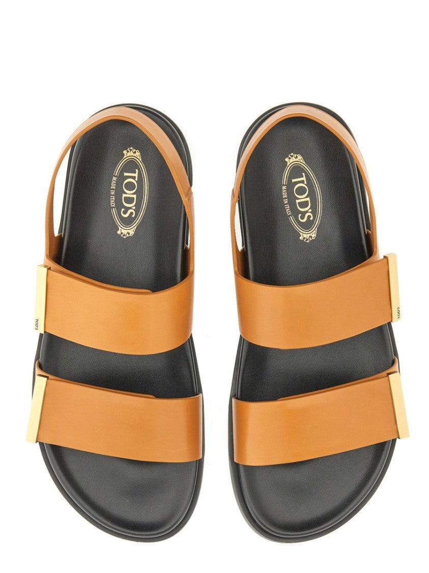 Tod's Brown Calfskin Sandals