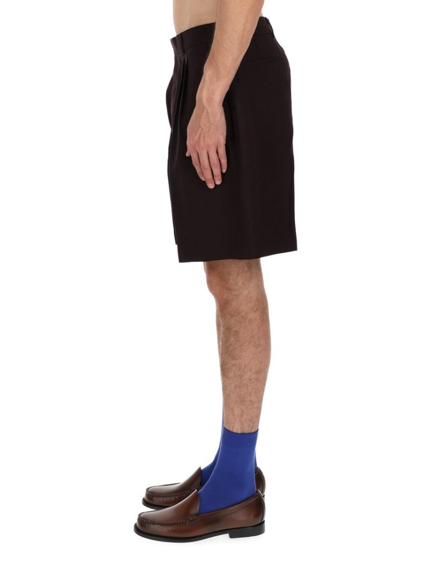Paul Smith Pleated Structured Waistband Shorts