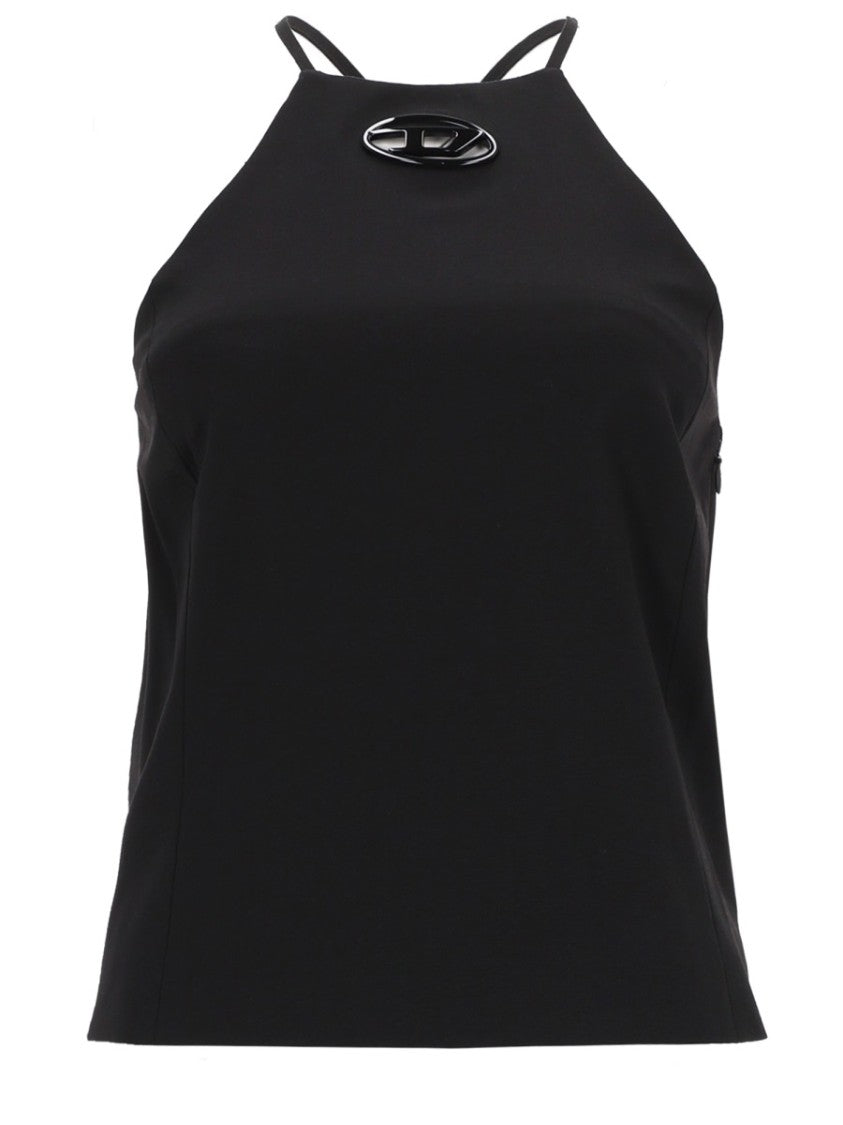 Diesel Neutrals D-Elma Fitted Crisscross Back Tank Top