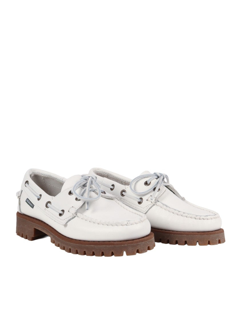Sebago White Ranger Tale Leather Loafers