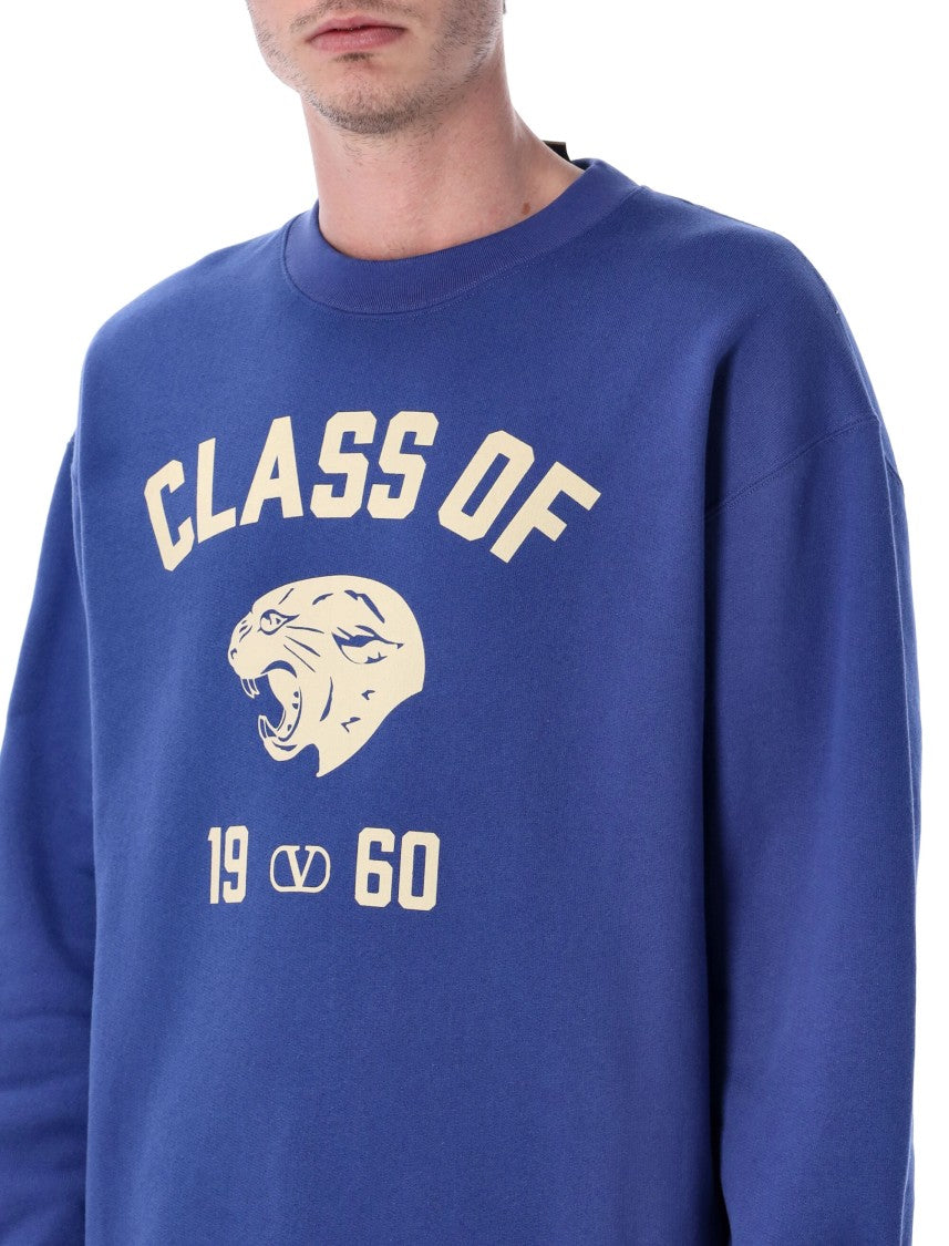 Valentino Garavani Panther Print Cotton Jersey Sweatshirt