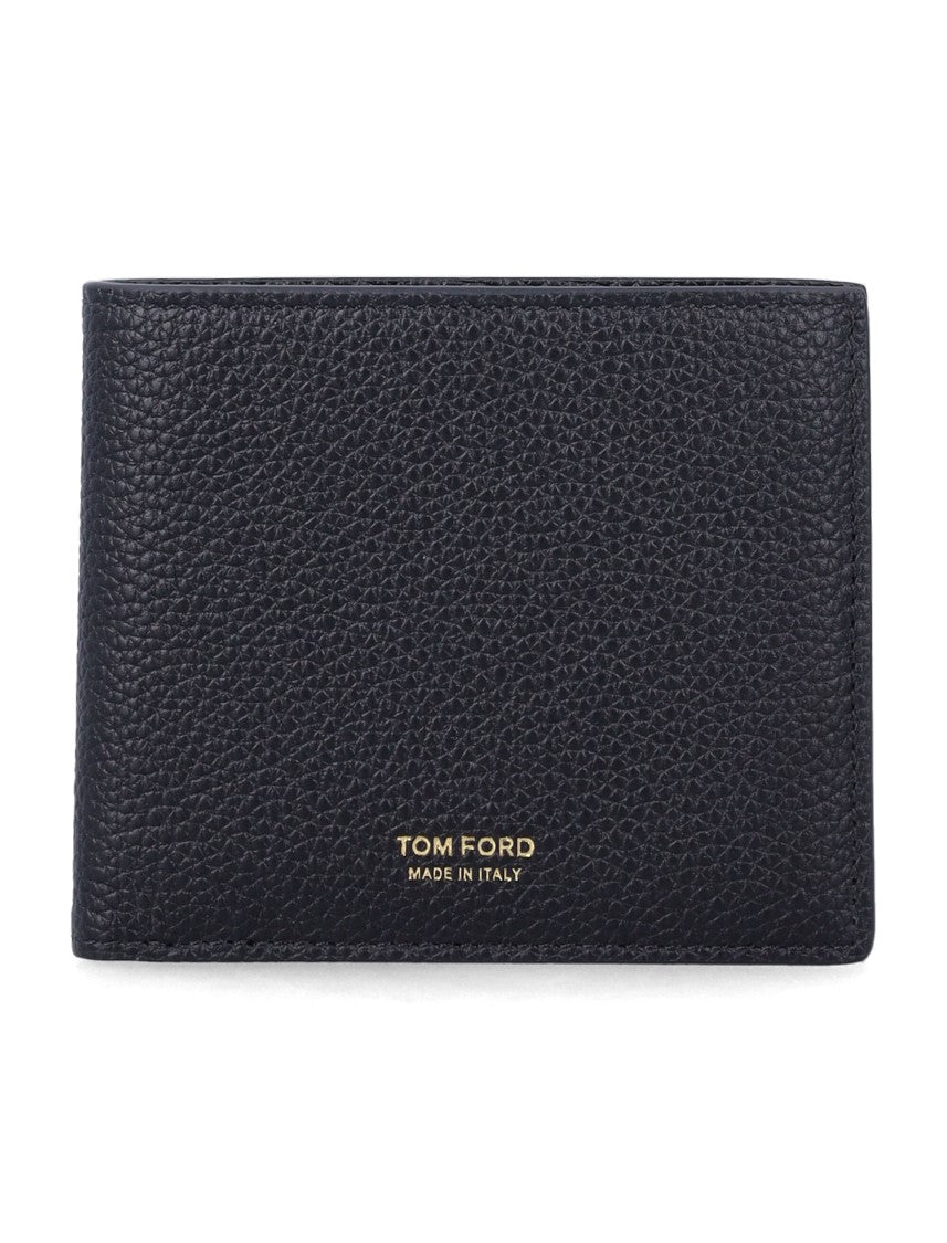 Tom Ford Textured Leather Bifold Wallet With Gold-Tone Logo