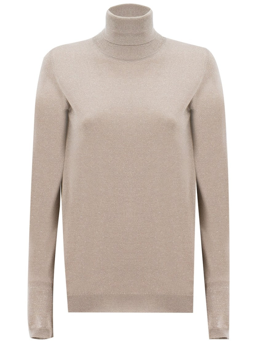 Brunello Cucinelli Regular Fit Turtleneck Sweater In Smokey Taupe