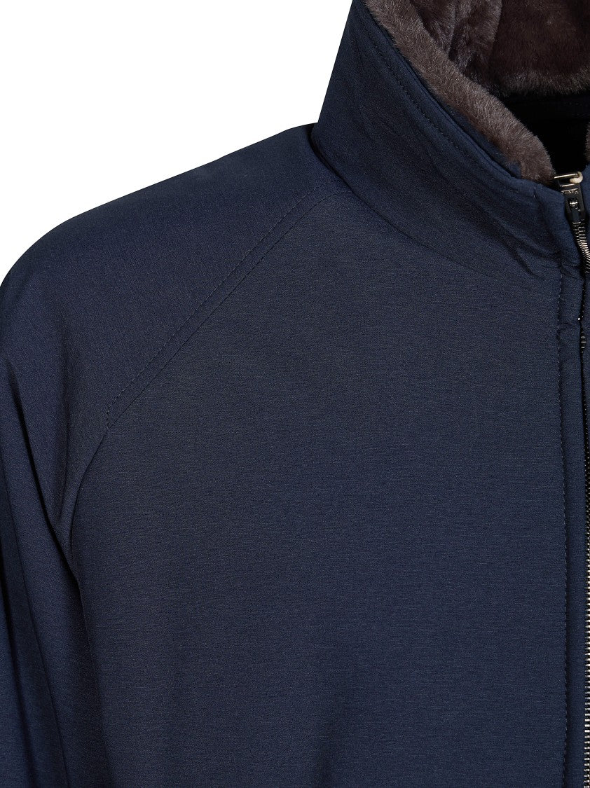 Herno Plush-Lined Zippered Casual Jacket