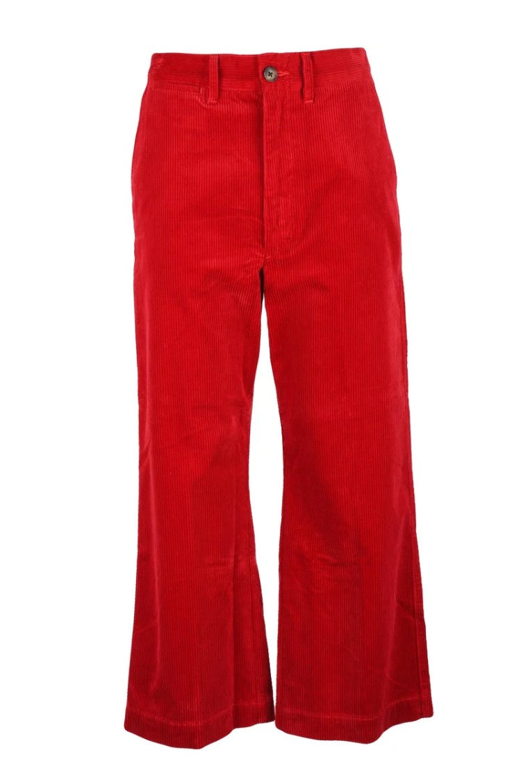 Polo Ralph Lauren Corduroy Wide-Leg Trousers With Mid-Rise Waist